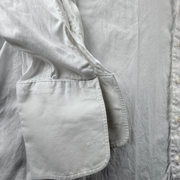 Gitman Bros 18.5 35 USA Oxford French Cuff Point TTX Cotton Pinpoint White Solid - Picture 4 of 16